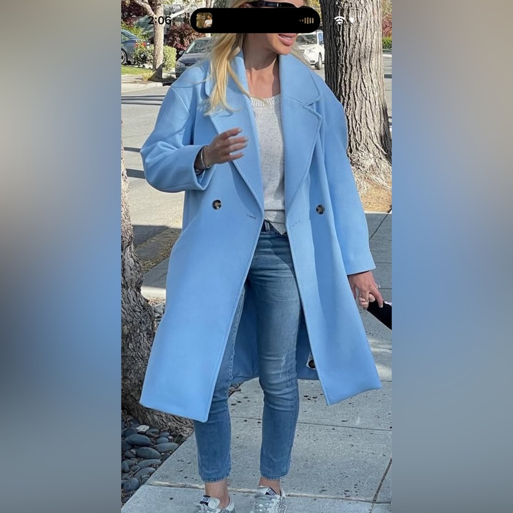 H&M Light Blue Trench Coat